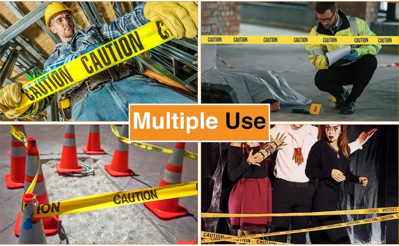 TAPEWELL Premium Yellow Caution Tape Roll - 3 Inch X 1000 Feet - Pack of 3 Bright Yellow Crime Scene Tape - Construction Tape Rolls for Hazard Areas (Total of 3000 Feet) - Image 5